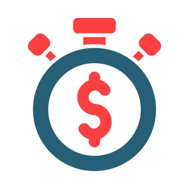 Kişisel ve Ticari Kullanım İçin Yatırım Zamanlama Vektörü İki Renk Simgesi