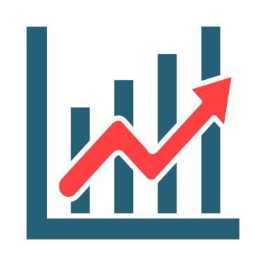 Kişisel ve Ticari Kullanım İçin İş Büyüme Vektörü Kabartması İki Renk Simgesi