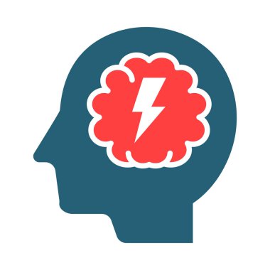 Kişisel ve ticari kullanım için Zihin Gücü Vektörü Kabartma İki Renk Simgesi