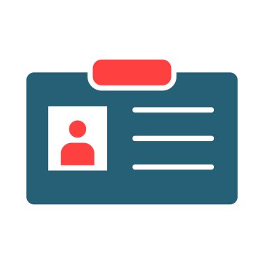 Kişisel ve Ticari Kullanım İçin Kimlik Kartı Vektör Sembolü İki Renk Simgesi