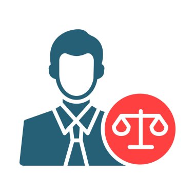 Kişisel ve Ticari Kullanım İçin Yasal Danışman Vektör Sembolü İki Renk Simgesi