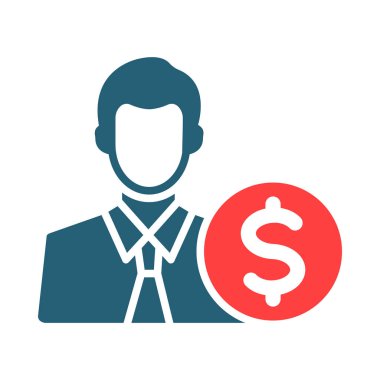 Kişisel ve Ticari Kullanım İçin Yatırımcı Vektörü Glyph İki Renk Simgesi