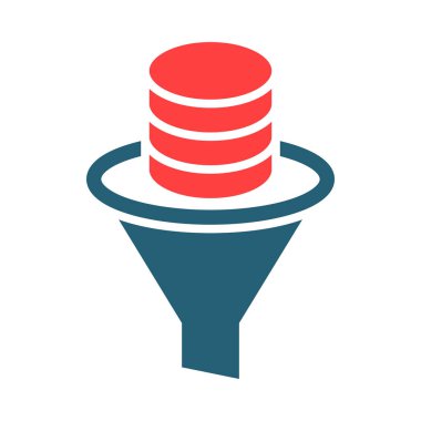 Kişisel ve Ticari Kullanım İçin Veri Vektörü Kabartma İki Renk Simgesi Filtreleniyor