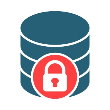 Kişisel ve Ticari Kullanım İçin Kilitli Veri Vektörü Sembolü İki Renk Simgesi