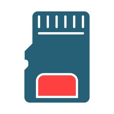 Kişisel ve ticari kullanım için Sd Kart Vektör Sembolü İki Renk Simgesi