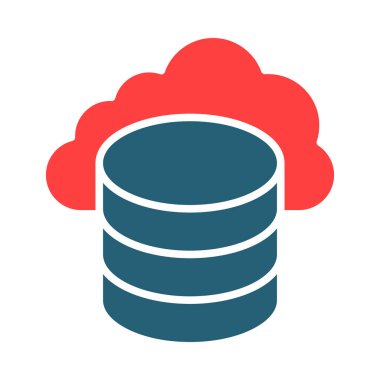 Kişisel ve ticari kullanım için Bulut Depolama Vektörü Sembolü İki Renk Simgesi