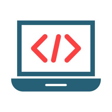 Kişisel ve ticari kullanım için Kodlama Vektörü Sembolü İki Renk Simgesi