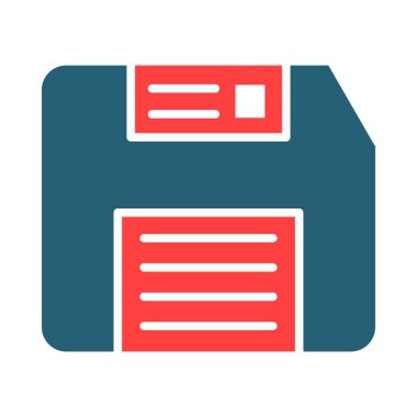 Kişisel ve ticari kullanım için Diskette Vektör Sembolü İki Renk Simgesi