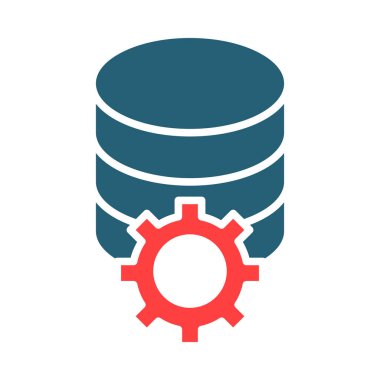 Kişisel ve Ticari Kullanım İçin Veritabanı Yönetimi Vektörü İki Renk Simgesi