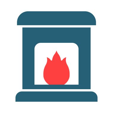 Kişisel ve ticari kullanım için Şömine Vektörü Sembolü İki Renk Simgesi