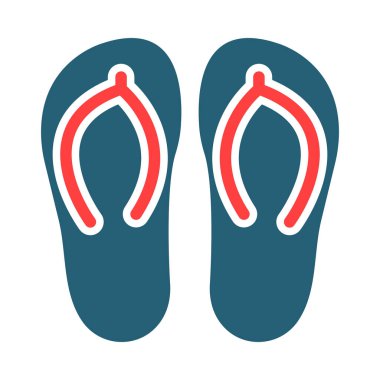 Kişisel ve ticari kullanım için Terlik Vektörü Kabartma İki Renk Simgesi