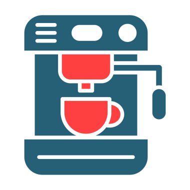 Kişisel ve ticari kullanım için Kahve Yapımcısı Vektör Sembolü İki Renk Simgesi