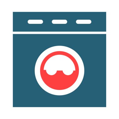 Kişisel ve ticari kullanım için Çamaşır Vektörü Kabartma İki Renk Simgesi