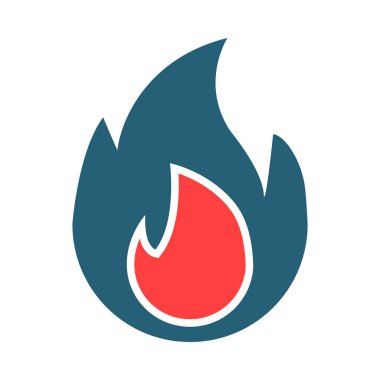 Kişisel ve ticari kullanım için Ateş Vektörü Sembolü İki Renk Simgesi