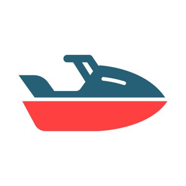 Kişisel ve ticari kullanım için Jetski Vektör Sembolü İki Renk Simgesi