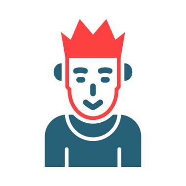 Kişisel ve ticari kullanım için Kings Vektörü Kabartma İki Renk Simgesi