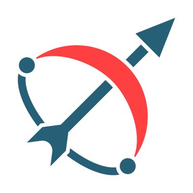 Kişisel ve ticari kullanım için Okçuluk Vektörü Sembolü İki Renk Simgesi