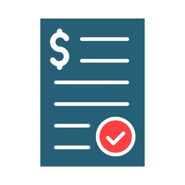Invoice Vector Glyph Two Color Icon For Personal And Commercial Use