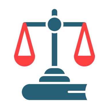 Kişisel ve Ticari Kullanım İçin Hukuk Vektörü Kabartması İki Renk Simgesi