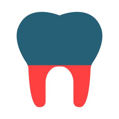 Kişisel ve ticari kullanım için Diş Vektörü Sembolü İki Renk Simgesi