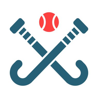 Kişisel ve ticari kullanım için Hokey Vektörü Sembolü İki Renk Simgesi