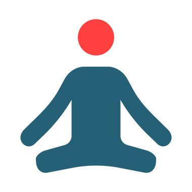 Kişisel ve ticari kullanım için Yoga Vektör Sembolü İki Renk Simgesi