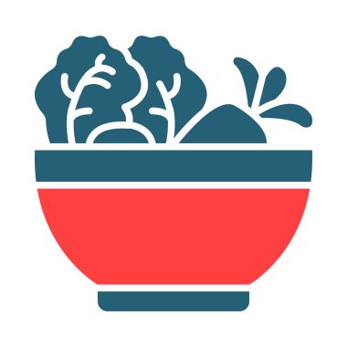 Kişisel ve ticari kullanım için Salata Vektörü Kabartma İki Renk Simgesi