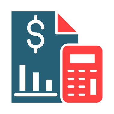 Accounting Vector Glyph Two Color Icon For Personal And Commercial Use