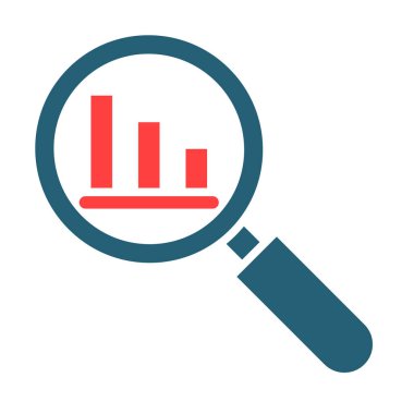 Kişisel ve Ticari Kullanım için Pazar Analizi Vektör Sembolü İki Renk Simgesi