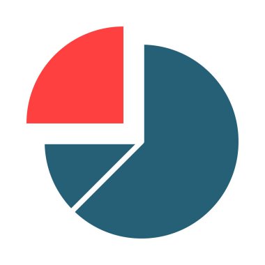 Kişisel ve ticari kullanım için Pasta Çizelgesi Vektör Sembolü İki Renk Simgesi