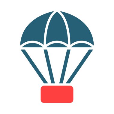 Kişisel ve ticari kullanım için Paraşüt Vektörü Sembolü İki Renk Simgesi