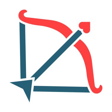 Kişisel ve ticari kullanım için Yay ve Ok Vektör Sembolü İki Renk Simgesi