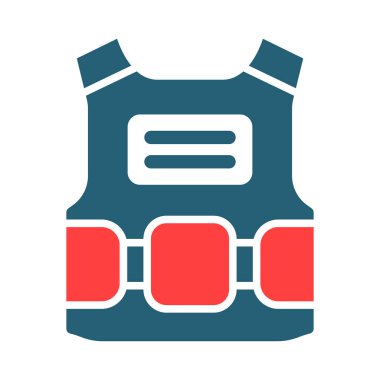 Kişisel ve ticari kullanım için kurşun geçirmez yelek vektörü sembolü iki renk simgesi