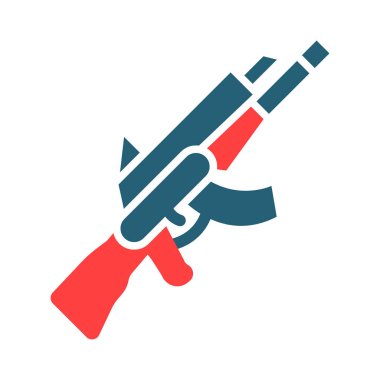 Kişisel ve Ticari Kullanım İçin Saldırı Tüfeği Vektör Sembolü İki Renk Simgesi