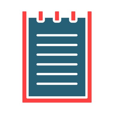 Kişisel ve Ticari Kullanım İçin Not Defteri Vektör Sembolü İki Renk Simgesi