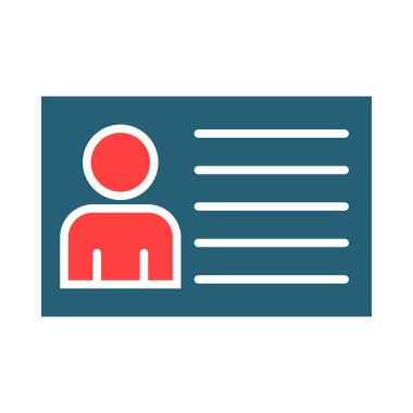Id Card Vector Glyph Two Color Icon For Personal And Commercial Use