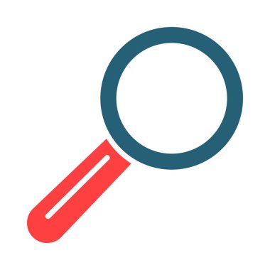 Kişisel ve Ticari Kullanım İçin Büyüteç Vektör Sembolü İki Renk Simgesi