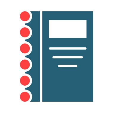 Kişisel ve ticari kullanım için Not Defteri Vektörü Kabartma İki Renk Simgesi