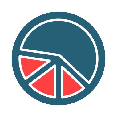 Kişisel ve ticari kullanım için Pasta Çizelgesi Vektör Sembolü İki Renk Simgesi