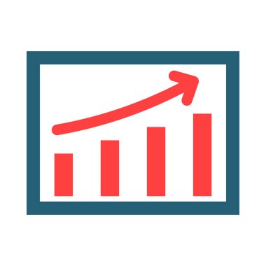 Kişisel ve Ticari Kullanım İçin Büyüme Grafik Vektörü İki Renk Simgesi
