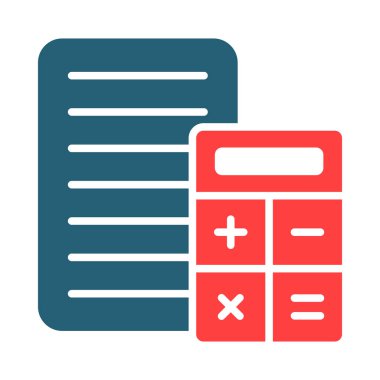 Kişisel ve Ticari Kullanım İçin Hesaplama Vektörü İki Renk Simgesi