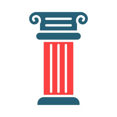 Kişisel ve Ticari Kullanım İçin Yunan Sütunları Vektör Sembolü İki Renk Simgesi