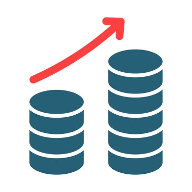 Kişisel ve ticari kullanım için İş ve Finans Vektörü Glyph İki Renk Simgesi
