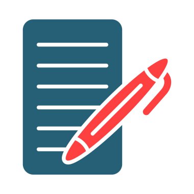 Kişisel ve ticari kullanım için Kalem ve Kağıt Vektörü Sembolü İki Renk Simgesi