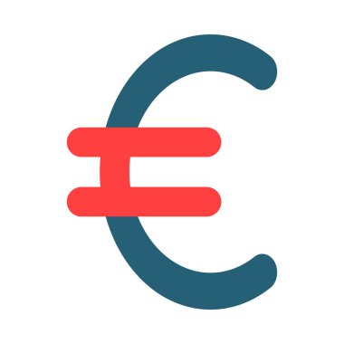 Kişisel ve Ticari Kullanım İçin Euro İşareti Vektörü Sembolü İki Renk Simgesi