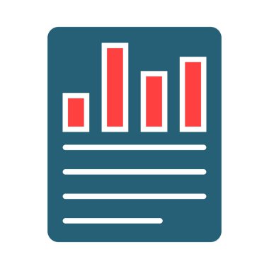 Kişisel ve Ticari Kullanım İçin Grafiksel Rapor Vektörü İki Renk Simgesi