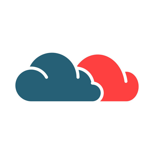 Cloud Vector Glyph Two Color Icon For Personal And Commercial Use