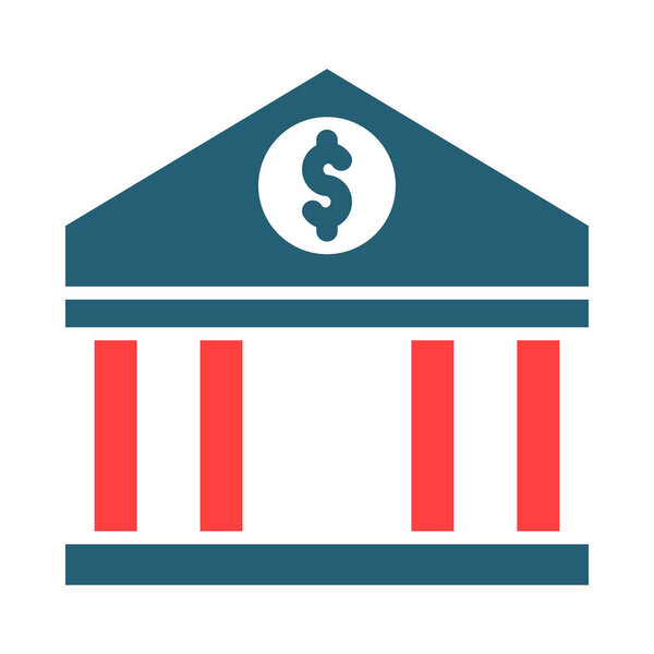Векторный глиф банковской системы Двухцветный значок для личного и коммерческого использования