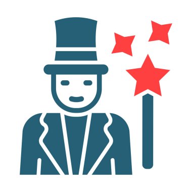 Kişisel ve Ticari Kullanım İçin Sihirbaz Vektör Sembolü İki Renk Simgesi