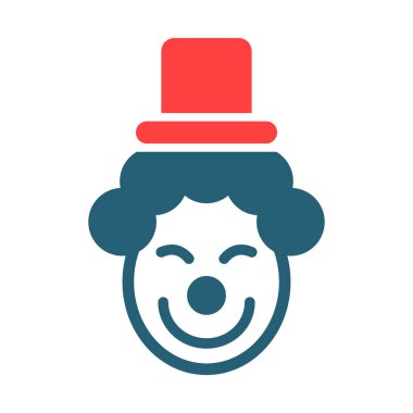 Kişisel ve Ticari Kullanım İçin Palyaço Vektörü Kabartma İki Renk Simgesi